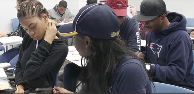 students at desks