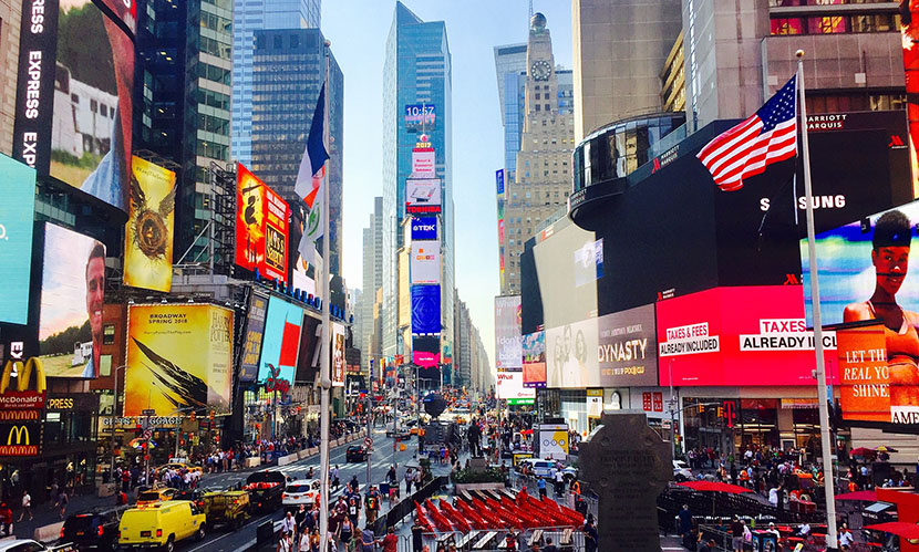 TImes Square theatres and people