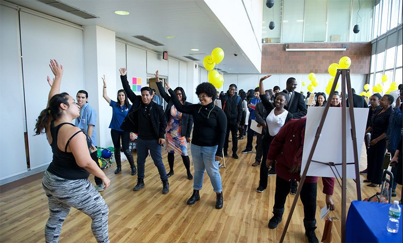 students doing a dance routine