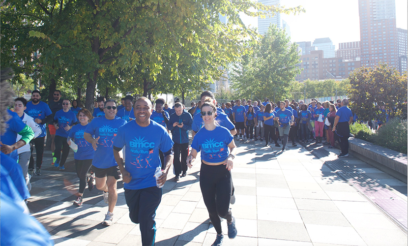 runners in BMCC tee shirts