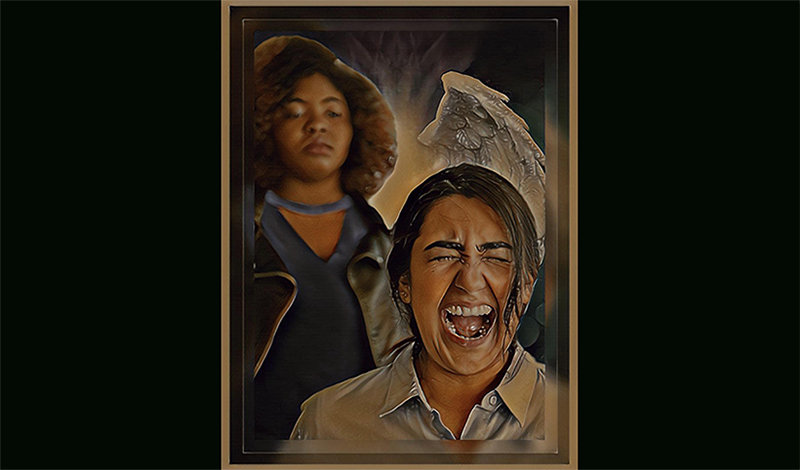 illustration of screaming girl