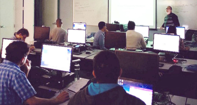 students in a computer class