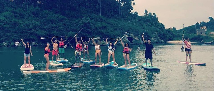 students enjoying a lake in Spain