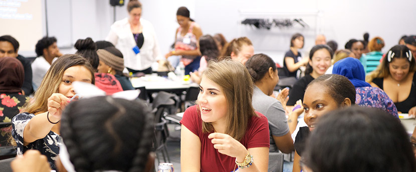 people at tables during Panther Partners event