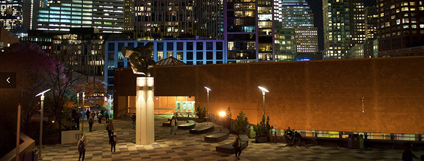 BMCC campus at night