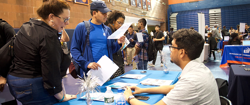 students at a career fair