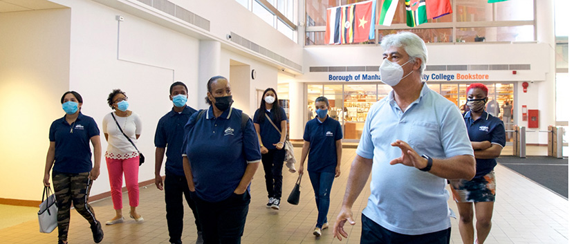 Public Safety Director Michael Korn leading FWSCAP ambassadors through BMCC as part of their training