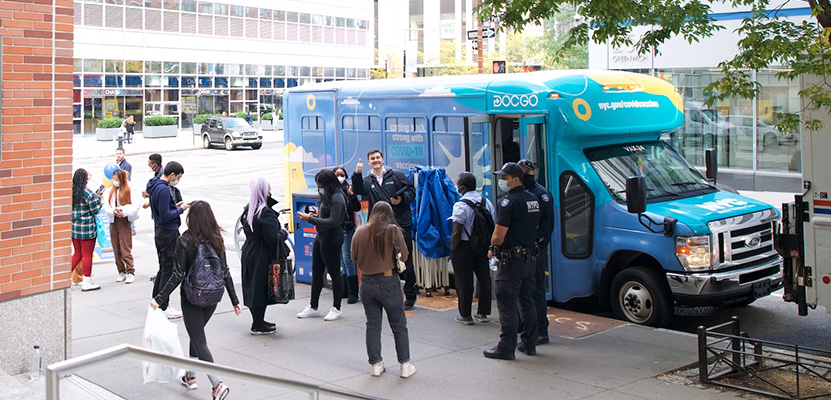 Vaccination Van at Fiterman Hall