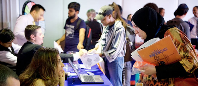 students at welcome back fair