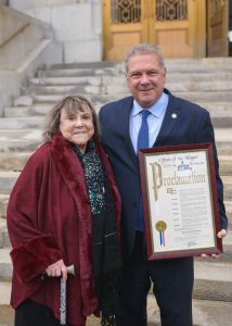 Professor Golda Solomon and Yonkers Mayor Mike Spano